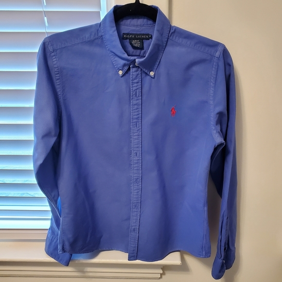 Ralph Lauren Tops - Women's royal blue Ralph Lauren slim fit shirt size 10